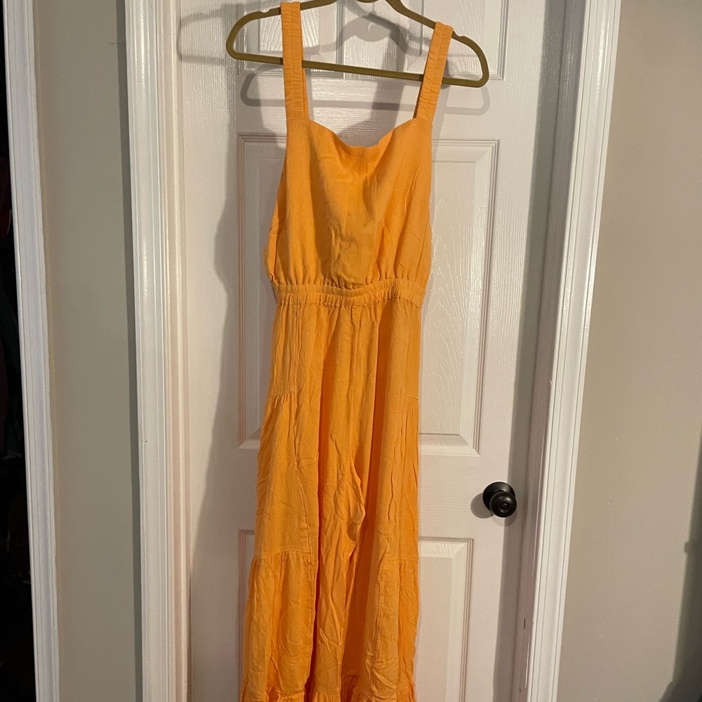 Free People Orange Jumpsuit, Size L, NEW